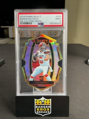 2018 Baker Mayfield Select Pink Die-Cut /4 PSA 9