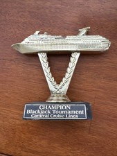 Carnival Cruise Line Ship on a Stick Trophy  CHAMPION BLACKJACK TOURNAMENT
