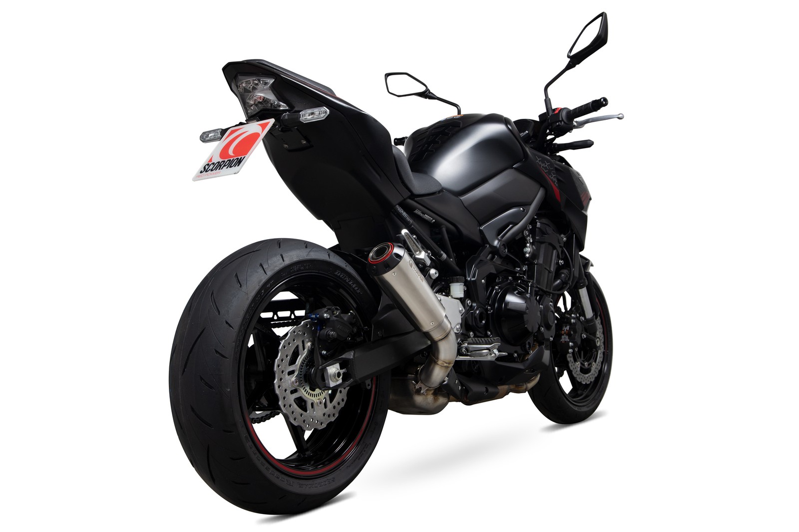 Kawasaki Z900 20-24 Scorpion Exhaust Red Power Brushed SS Slip-on PKA136SEO