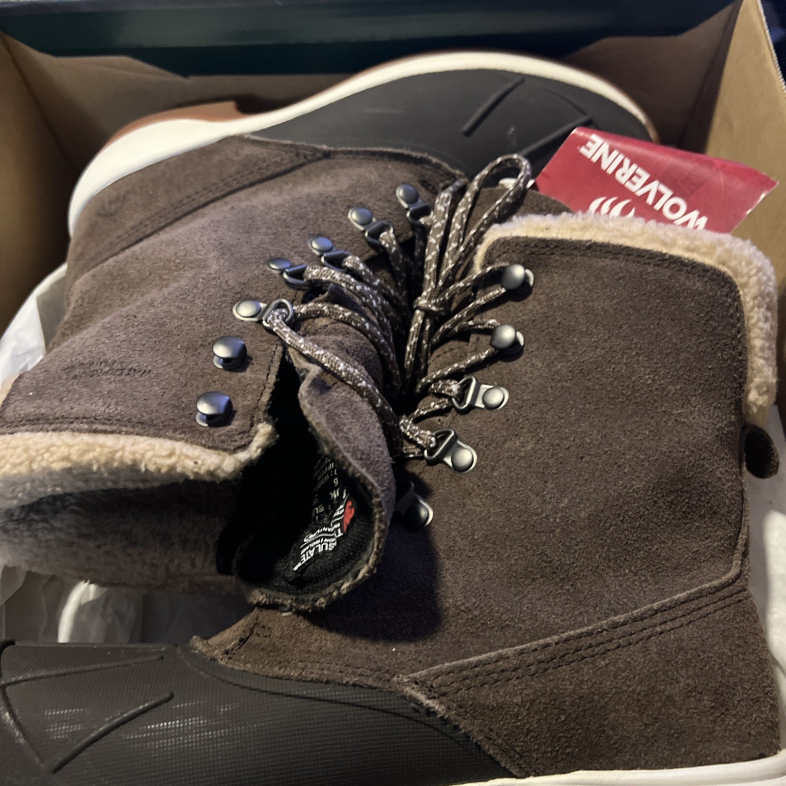 Wolverine Womens Frost Tall W880217 Beige Leather Waterproof Snow Boots Sz 9