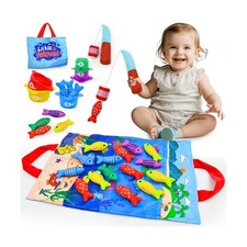 1 Year Old Boys Girls Gifts - 23 PCs Cloth Fishing Game Toys with ... Fast Ship
