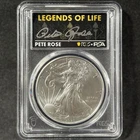 2021 Pete Rose Autograph Silver Eagle T-1 Baseball Legends PCGS PSA MS 70