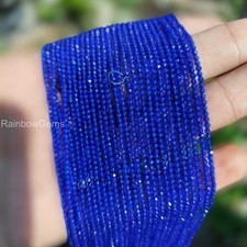 Light Blue Spinel Faceted Rondelle Beads Blue Spinel Beads Hydro Beaded Necklace