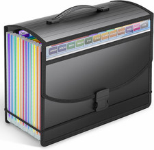 Expanding File Folder Accordion File Organizer with Handle, 13 Pockets Portable