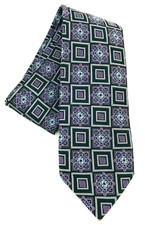 Vintage JZ Richards Mens Tie Silk Necktie Lavender Retro Art Deco Geo Abstract