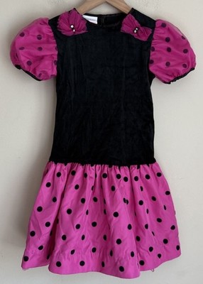 Barbie Dress Vintage Girls Polka Dot Fancy Velvet Size 6 6X 1980s 1990s