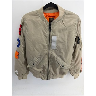 A BATHING APE BAPE Tiger Shark MA-1full zip bomber jacket sz L