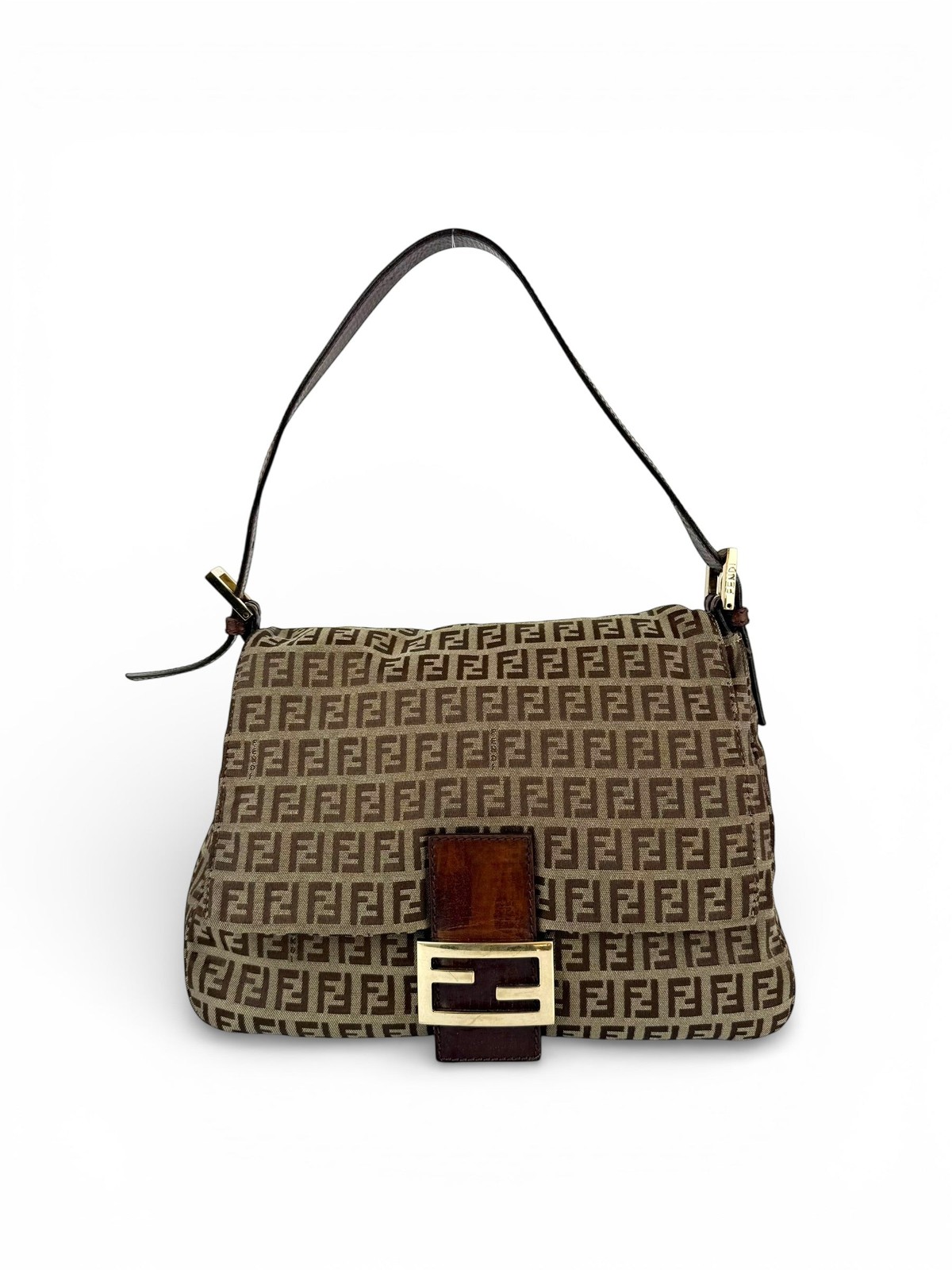 90s Fendi Zucca Mamma Baguette Shoulder Bag