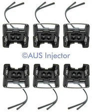 Set of 6 Fuel Injector Pigtails fit Bosch EV1 Jetronic FORD GM DODGE [EV1F-6]