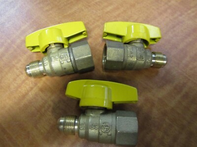 Lot Of (3) Brasscraft TBV6-8 Gass Ball Valve 3/8'' x 1/2'', Port L NEW