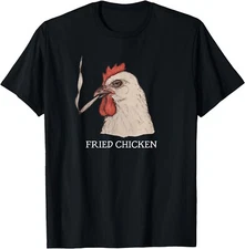 Fried Chicken 420 Smoking Marijuana, Funny Stoner, Weed Meme T-Shirt, Unisex Tee