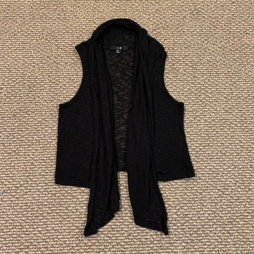 F21 Black Open Sweater Vest, Size 