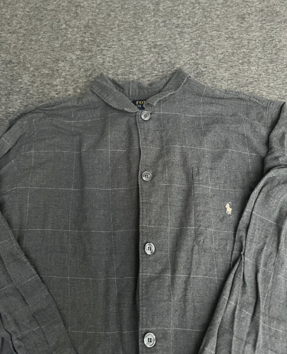 Polo Ralph Lauren Sleepwear Shirt Mens Large Gray Checked Cotton Soft Fuzzy - 第 2/11 張圖片