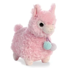 Aurora Llama Plush Lychee Puffy Pink Llama Easter Stuffed Animal Valentines’ 10”