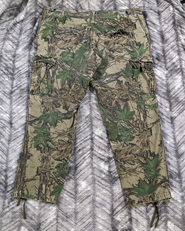 Vintage Realtree Cargo Camo Pants Mens XXL Hunting Military Combat Double Knee - Image 2 of 4