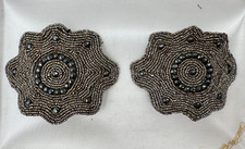 ABS UNIQ ANTIQUE VICTORIAN SHOE CLIPS CUT STEEL GEMS BUTTONS PAIR BUCKLES NEW OL