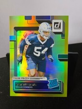 2022 Panini Donruss #377 Sam Williams Press Proof Premium Gold RC Cowboys