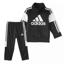 Authentic Adidas Little Boys Zip Front Jacket and Pants Set Size 7