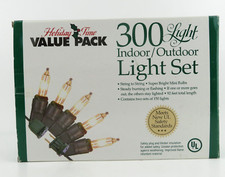 Holiday Time 300 Clear Mini Lights Indoor/Outdoor Light Set - 92' Length - NIB
