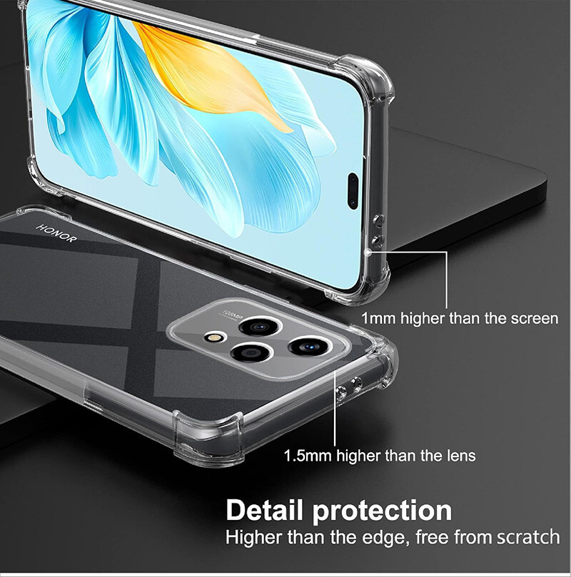 Anoowkoa Case For Honor 200 Lite TPU And Clear PC Hybrid Hard Acrylic Slim Phone Case Clear Ultra Crystal Transparent Protective Back Cover Flexible