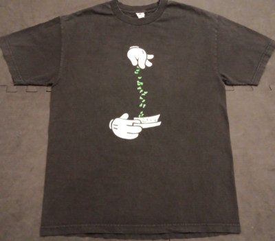 Vtg Lg Alstyle Floating Hands Rolling Joint Graphic Smoker Collector T Shirt