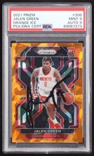 Jalen Green Signed 2021-22 Panini Prizm Prizms Orange Ice #306 RC (PSA 9)