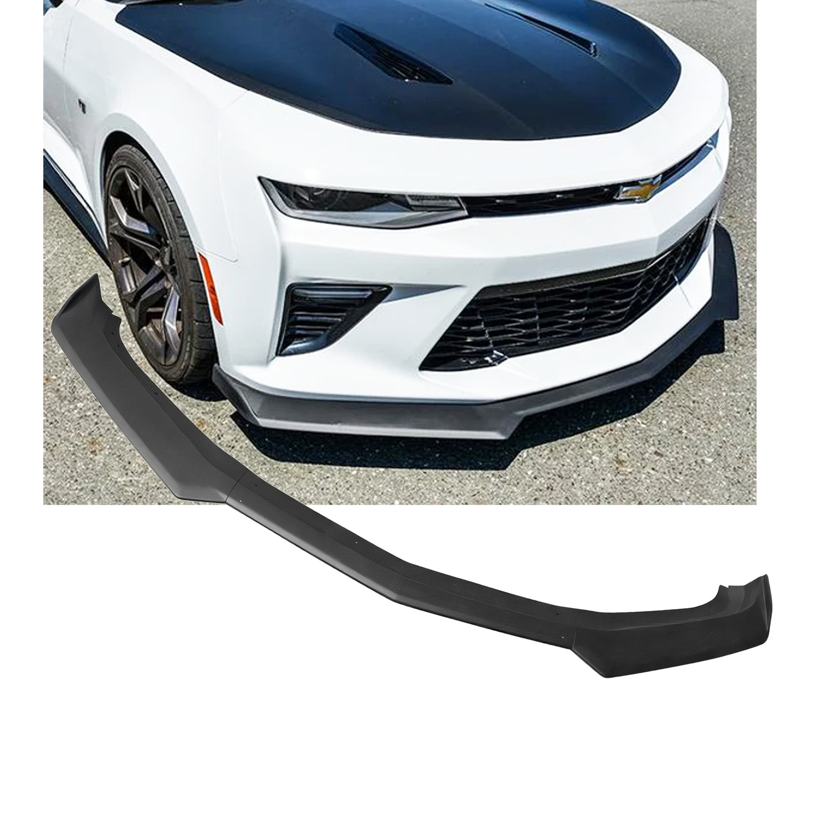 For 16-23 Camaro SS / 19-23 LS LT RS Matte Blk Front Bumper Lip Splitter Spoiler