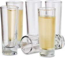 New Oggi Set of 6 Tall Tequila  Shot Glasses w/Heavy Base 2oz / 59ml