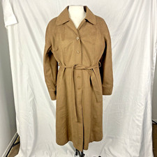 Vintage Womens Foxland by Larson Brown Wrap Trench Coat Medium Union USA Made