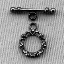 Scalloped Toggle Clasps 19x15mm Gunmetal Plated Alloy Q24 Per Pkg