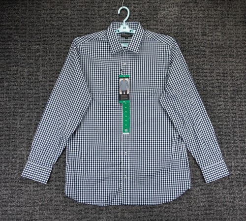 Banana Republic Shirt Mens XL Blue White Gingham Slim Fit Stretch Preppy NWT O01