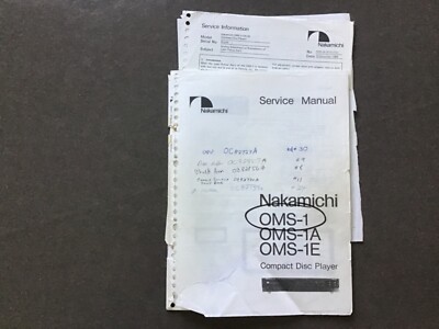 Nakamichi OMS-1 OMS-1A OMS-1E CD Player service manual/extras original