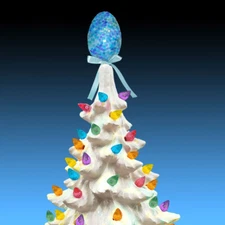 50 Easter Med Twist & 6 Butterfly Bulb w Lg Egg Top for Ceramic Christmas Tree B