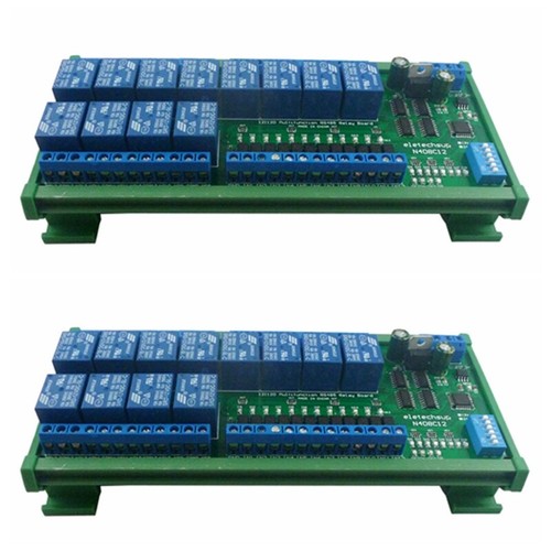 2 x12ch Digital IO UART RS485 Relay Module Modbus RTU DIN35 C45 Rail Box PLC PTZ - Picture 17 of 20