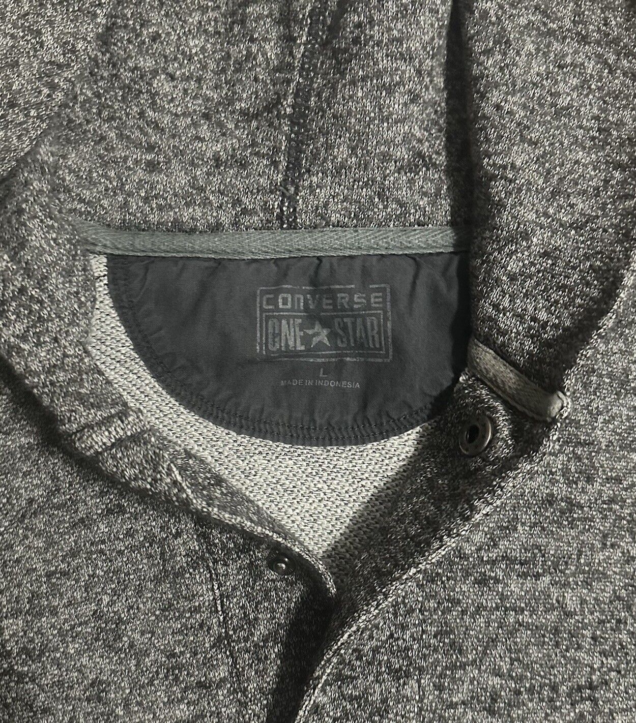 Converse One Star Lightweight Hoodie Size L Gray