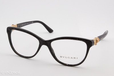 Bvlgari 4132-B 5412 Damen Cat Eye Brille Brillengestell Schwarz Mamba 53mm
