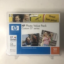 Hewlett Packard HP Custom 57 Series Genuine Photo Paper 50 x 4x6” New Sealed!