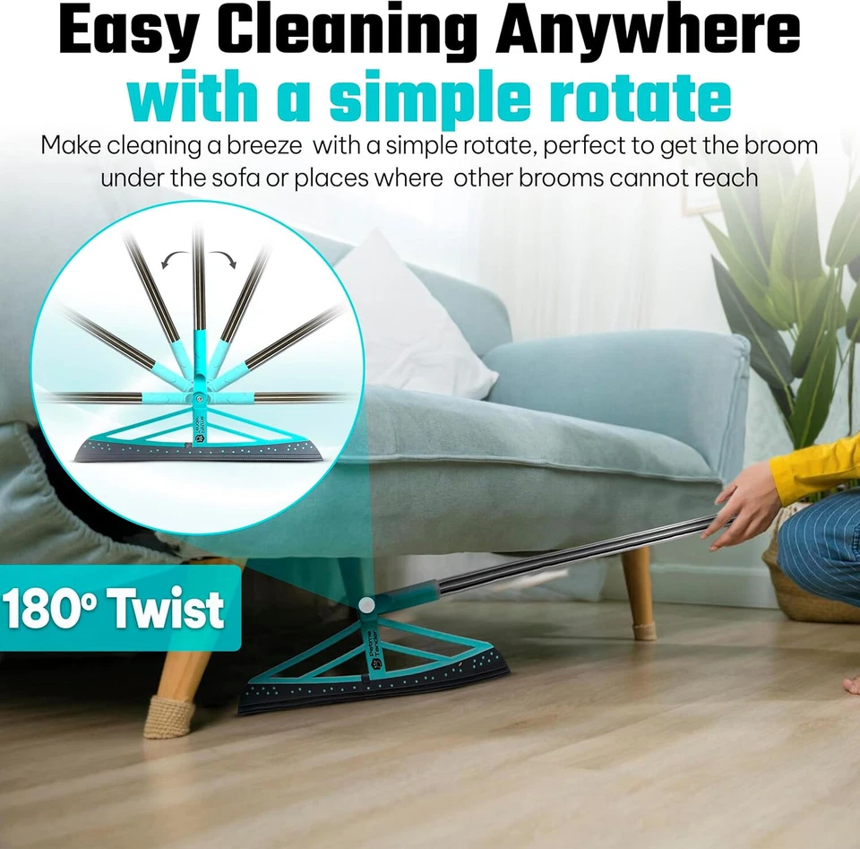 Magic Broom Squeegee Dog Pet Hair Remover, Rotatable, - Silicone All Surfaces - Image 3 of 4