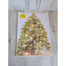 Vintage dustkova xmas Tree 3D advent calendar cardboard