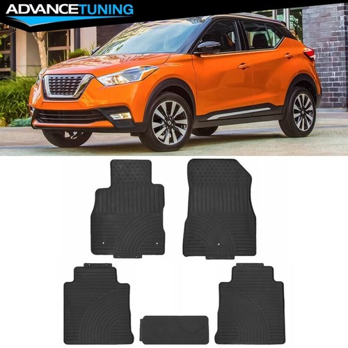 Fits 1824 Nissan Kicks 4Dr Black Latex Rubber Floor Mats All Weather