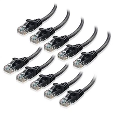 Cat6 Patch Network Cable RJ45 Ethernet 1ft To 10ft 10Pack Pure Copper Black