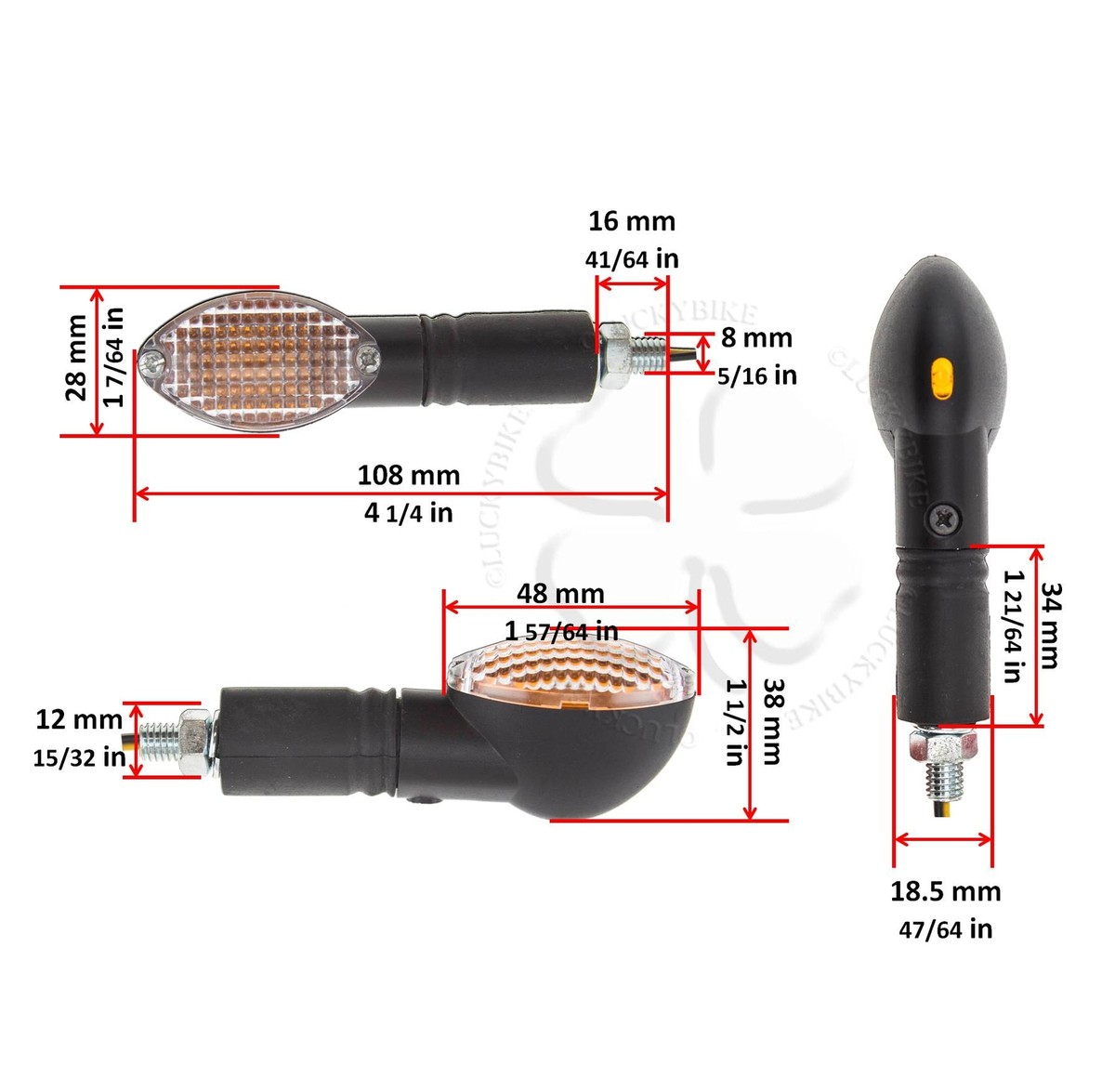 Vision Stalk Turn Signal For Suzuki GSXR Light Adapter Blinker