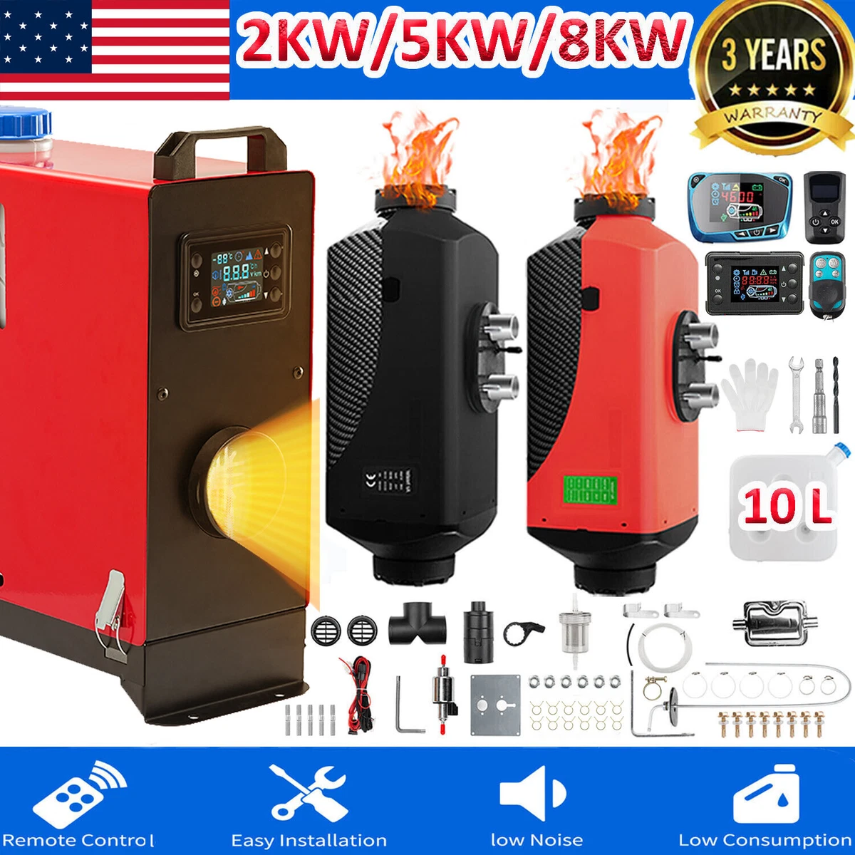2KW 5KW 8KW 12V 24V Diesel Air Heater LCD Remote For Truck Boat Bus Trailer  Home | eBay