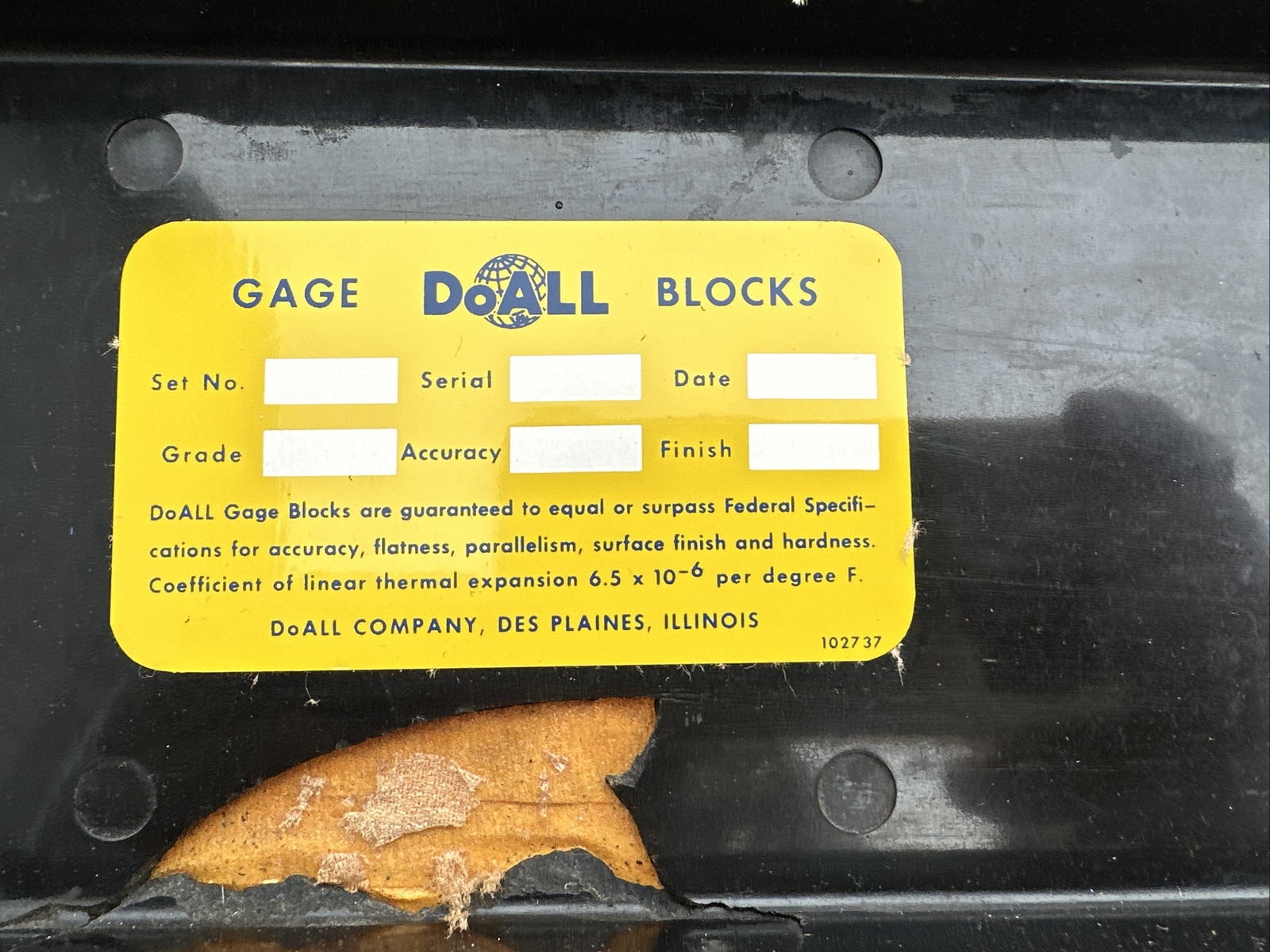 DoALL rectangular, Gage Block Set Set 81 Piece eBay