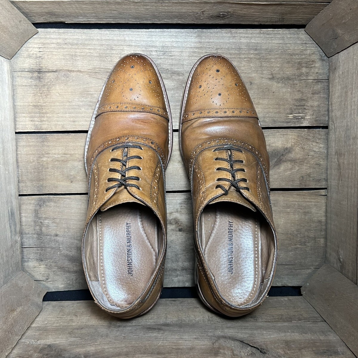 Johnston & Murphy Conard Oxford Brown Leather Shoes Men Size  display picture 1