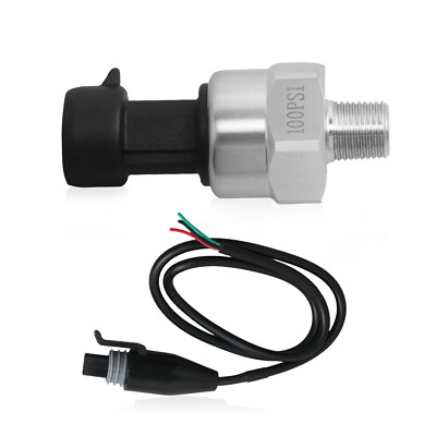 #ad New 100 PSI Pressure Sensor with Wiring Harness for Oil Tank Gas Tank Tank etc $17.90