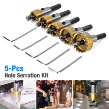 5PCS Hole Saw Tooth Kit HSS Steel Drill Bit Set Cutter Tool For Metal Wood Alloy