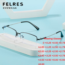 Metal Square Reading Presbyopia Glasses Unisex Fashion Half Frame Eyewear Reader