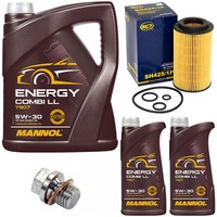 MotoröL Set Mannol Energy 5W-30 7 Liter + ÖLfilter + Schraube FüR Mercedes CLC