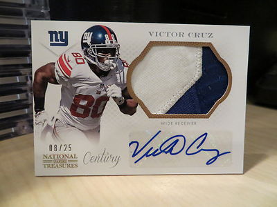National Treasures Century Autograph Jersey Giants Victor Cruz 08/25 2013 